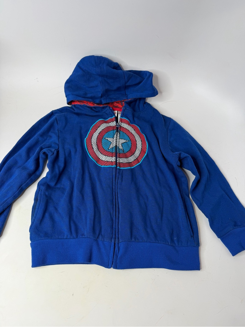 Marvel Kids Blue Captain Shield Hoodie Zip-Up